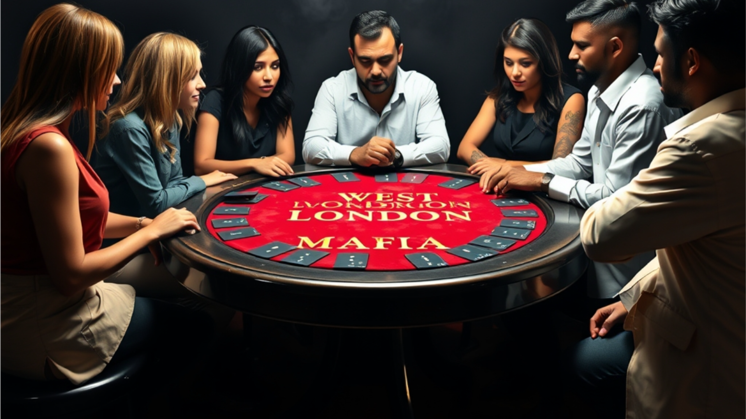 Group of friends enjoying a public game night in London